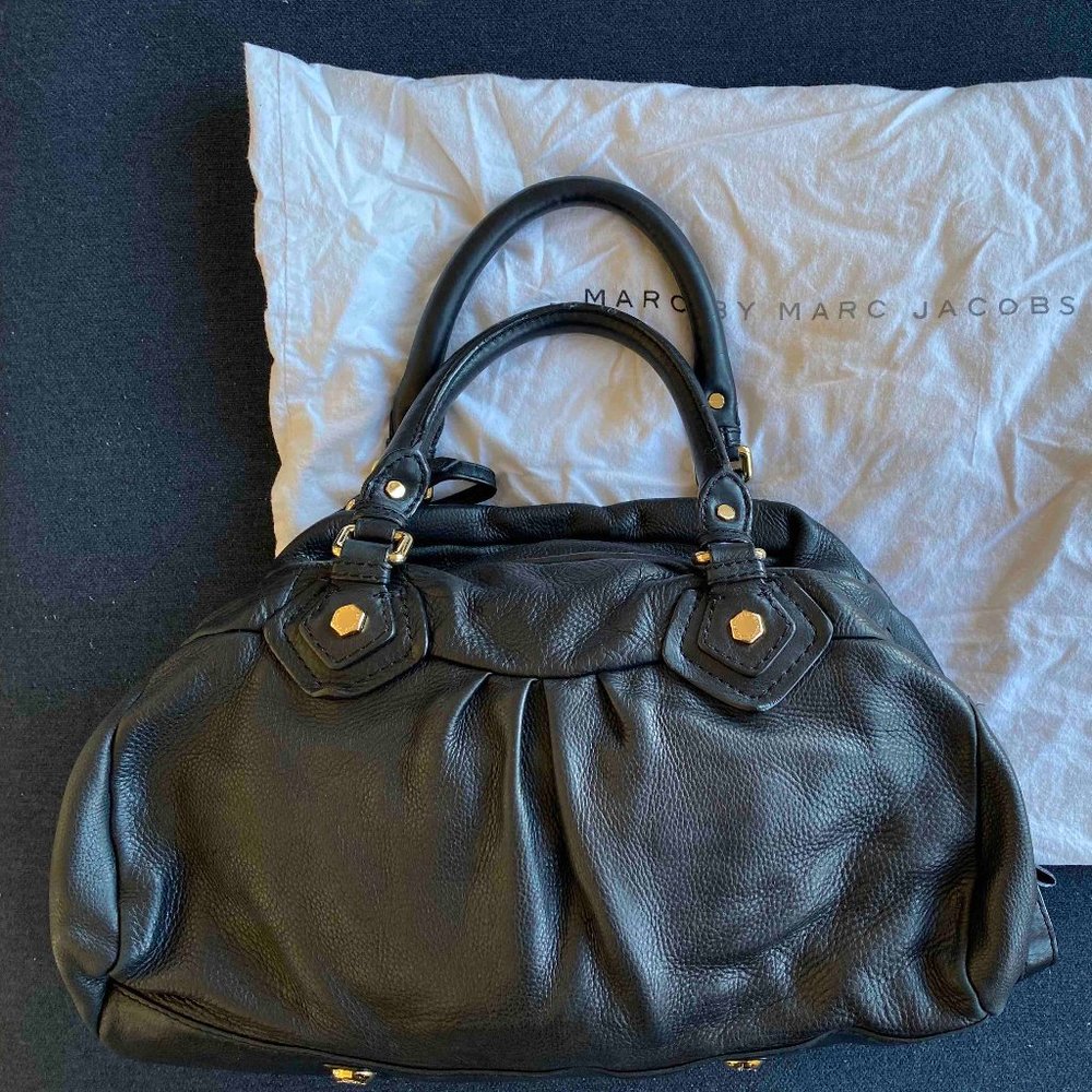 Marc by Marc Jacobs Black Leather Classic Q Groovee Satchel